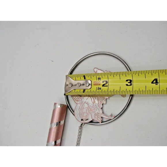 Angel Wind Chimes Pink Silver Metal Rings Pretty Sounds Home Decoration Hanging - Picture 7 of 9